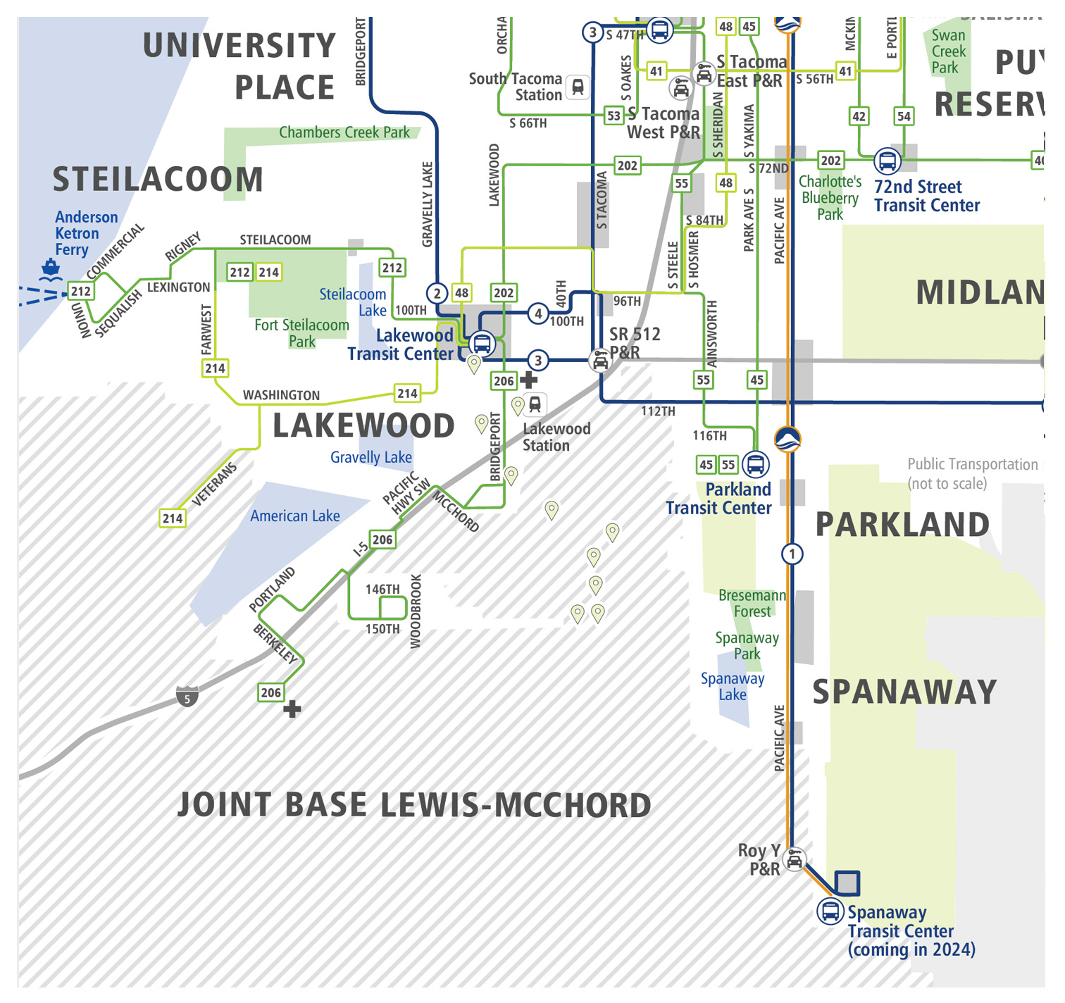 Pierce Transit SW System Map