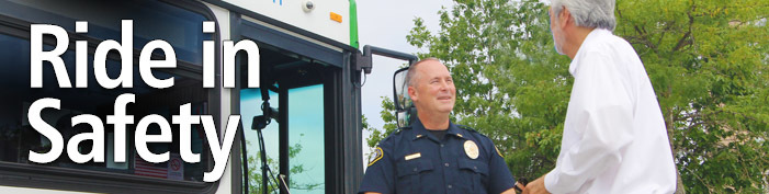 ride in safety passenger talking to police officer